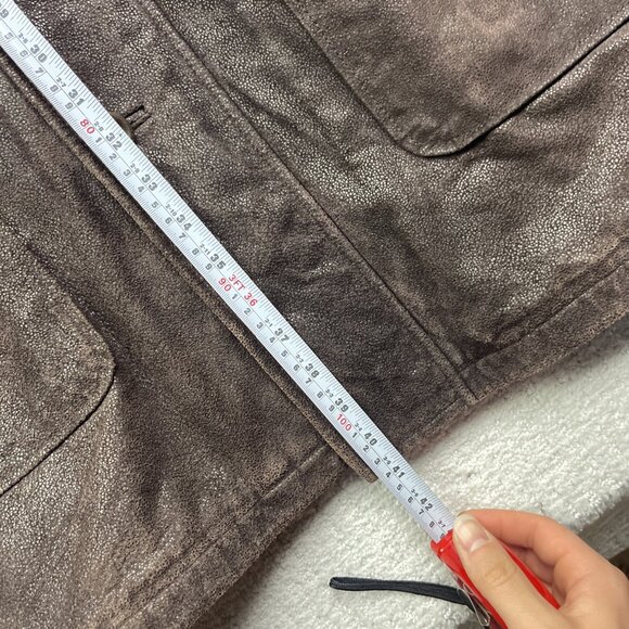 Nickelson Leather Men Sz M Aviator Leather Brown Jacket Sherpa Fleece Lined Read - Picture 9 of 16